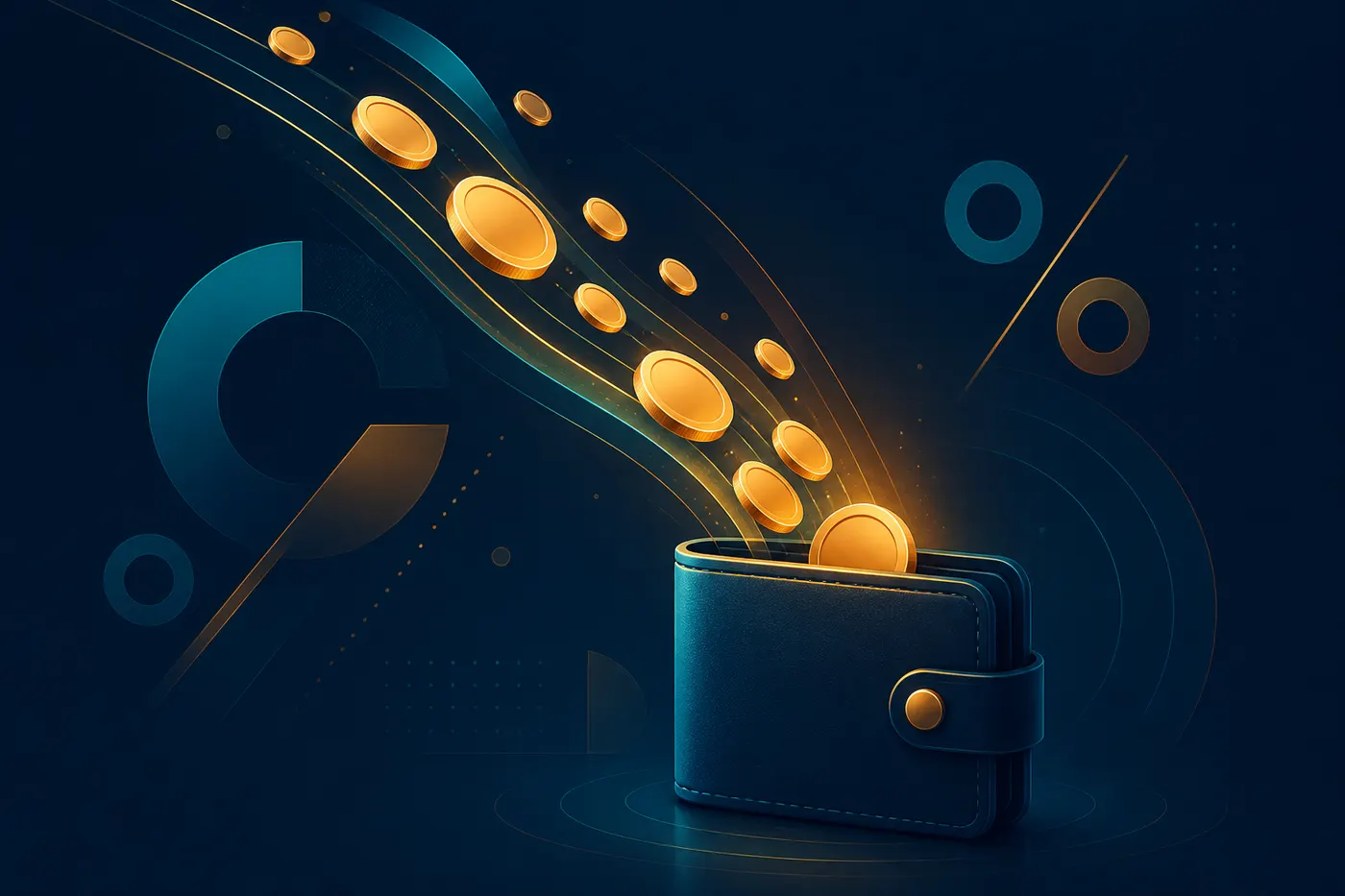 Illustration representing rakeback rewards returning value on every eligible wager
